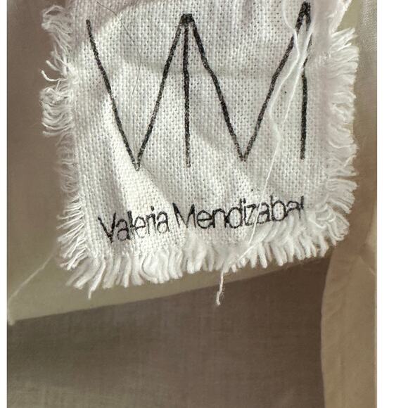 Valeria Mendizabal cream short sleeves tunic top size Medium - Picture 3 of 12